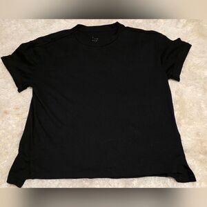 A New Day Women's Black Boxy Highlow Short Sleeve Cuffed Tee Sz. XL